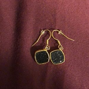 Elise M phoebe earrings black druzy worn twice